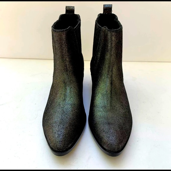 Modern Vice NYC Bowie Sparkle Holographic Chelsea Ankle Boots - Picture 1 of 6